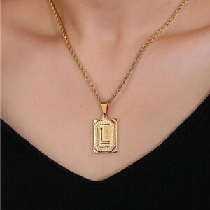 925 Sterling Silver Gold Initial Necklace Letter